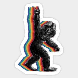 Retro Rock Bigfoot vintage Fun and Nostalgic Sasquatch Sticker